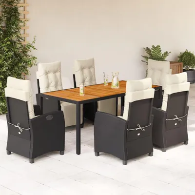 Image de Canapé de jardin - Banc de jardin - Ensemble de salon de jardin - Mobilier de jardin - Banc pour balcon - Dossier réglable - Rotin synthétique résistant aux intempéries