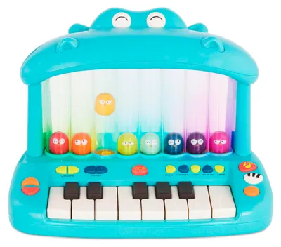 Produktbild von B. toys Hippo Pop Spielzeug-Tastatur, Klavier mit Lichtern und Vögeln