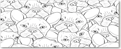 Produktbild von Tulup® Leinwandbild - 125x50 cm - Wandkunst - Drucke auf Leinwand - Leinwanddruck  - Tiere - Schwarzweiß - Bulldoggen Hunde
