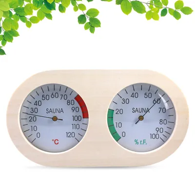 Immagine prodotto di Termometro per sauna e igrometro, realizzati con materiali naturali