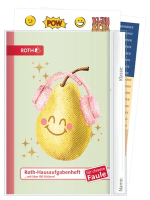 Obrázok produktu pre ROTH 89551 ROTH Zošit na domáce úlohy pre teenagerov – pre šikovných lenivcov Cute Pear