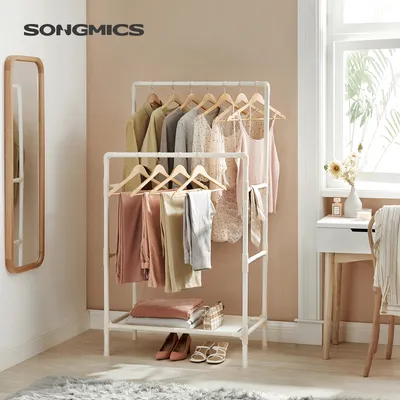 Produktbild von SONGMICS Věšák na oděvy 2 tyče na oděvy 1 police s nosností až 55 kg