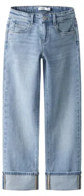 Produktbild von NAME IT Girl Jeans Straight Fit Fold-up – Größe 116, Light Blue Denim