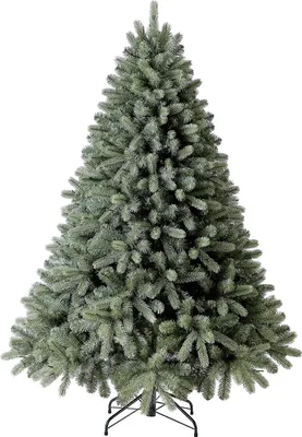 Produktbild von Dehner Künstlicher Weihnachtsbaum Finja, inkl. Ständer, mit LED Beleuchtung warmweiß, Höhe 180 cm, Metall/PVC/Polyethylen, grün