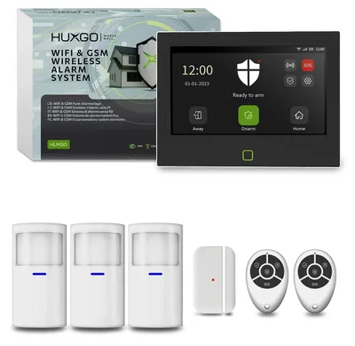 Produktbild von HUXGO Alarmanlage WLAN GSM 4G HXA700 7" 3 PIR + 1 Türsensor App Steuerung