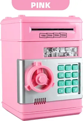 Produktbild von Kinder-Spardose, elektronische Spardose mit Passwortschutz, automatisches Papiergeld-Sparschwein, Spardose mit Geldautomatfunktion, tolles Geschenk für Kinder (Schwarz),Rosa