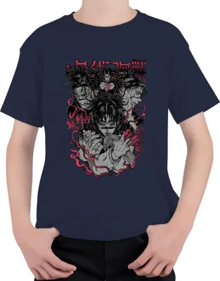 Zdjęcie produktu dla 呪術廻戦 Sukuna Yuji Megumi Anime Manga Gift Anime Aesthetics Uni Kids T-Shirt, Granatowy, 104