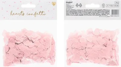 Obrázok produktu pre Konfety srdiečka 1,6x1,6cm 15g ružové