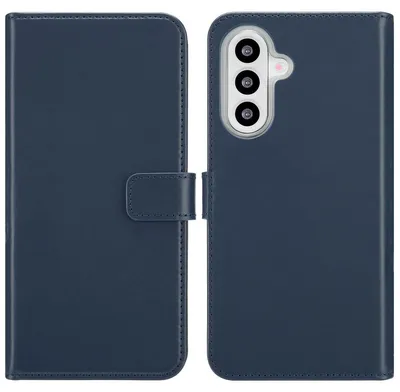Imagen del producto de Funda de Cuero Auténtico tipo Libro para Samsung Galaxy A26 - Azul