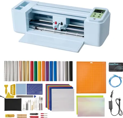Produktbild von SucceBuy Vinylschneidemaschine 30 cm, Schneideplotter mit Touchscreen und Zubehörset, kompatibel mit Mac, Windows, Android und iOS, ideal für kreative Projekte, Kartenherstellung und Wohnaccessoires