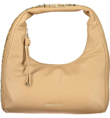 Produktbild von Elegante Beige Schultertasche für Damen mit Kontrastdetails und Logo