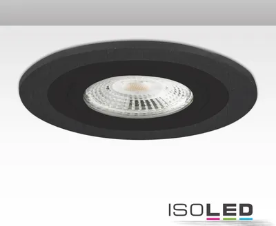 Produktbild von ISOLED Einbaurahmen rund, Lochausschnitt 80mm, schwarz + schwarz, für GU10/MR16 Spots