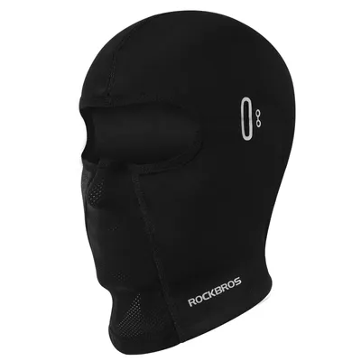 Image de ROCKBROS Bonnet chaud Cagoule d'hiver Masque de vélo Écharpe tubulaire de moto Noir