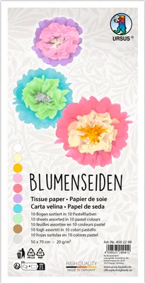 Produktbild von URSUS Blumenseiden-Sortiment 50x70 cm 20 g/qm Seidenpapier Bastelpapier