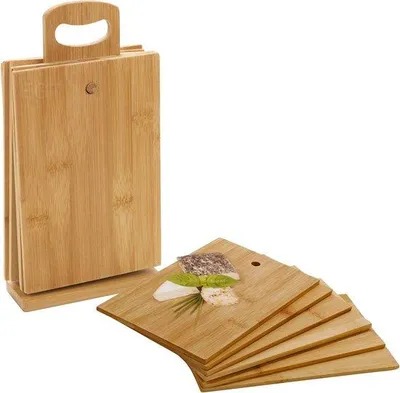 Produktbild von Famanu Schneidebrett Set 7-teilig mit Halter für die Küche
