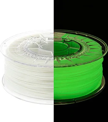 Produktbild von Spectrum 3D Filament, PET-G leuchtet im Dunkeln, 1,75mm, 500g, 80536, gelb-grün