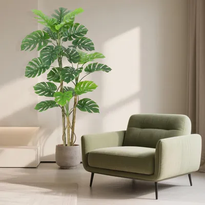 Productafbeelding van GarveeHome Kunstplant Monstera Deliciosa, 150/180 cm – Kunstboom met keramische pot