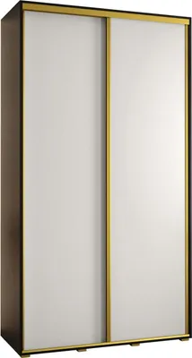 Produktbild von MEBLE KRYSPOL Davos 1 Schrank, zwei Türen - 235,2x130x45 cm - Schwarz Weiß Gold