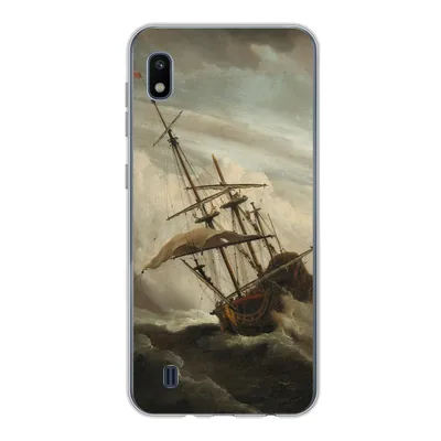 Produktbild von MuchoWow® Handyhülle Schutzhülle Hülle für Samsung Galaxy A10 Ein Schiff auf offener See während eines Sturms - Gemälde von Willem van de Velde Silikon Softcase Handy Hülle - Schutzhülle