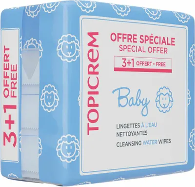 Zdjęcie produktu dla Chusteczki czyszczące na bazie wody BABY, opakowanie 4 x 60 sztuk