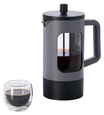 Obrázek produktu pro Zimilo 600ML French Press kávovar z žáruvzdorného skla, 2vrstvý nerezový filtr 304, kávovar na kávu, čaj a mléčnou pěnu, černý