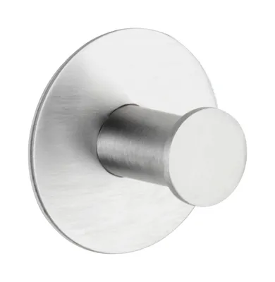 A single silver wall hook is shown against a white background.