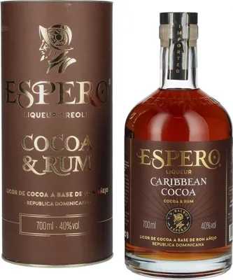 Produktbild von Ron Espero Caribbean Cocoa & Rum Liqueur 40% Vol. 0,7l in Geschenkbox