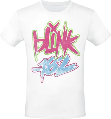Produktbild von Blink-182 T-Shirt Herren Text weiß Band-Merch, Bands 100% Baumwolle XL