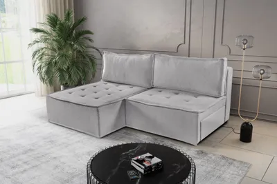 Produktbild von Kaiser Möbel Bohoo Mini modernes Ecksofa mit Schlaffunktion Dunkelbeige Links