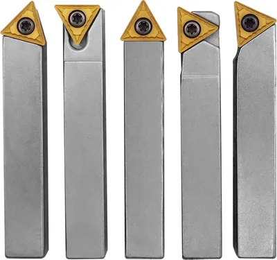 Produktbild von PAULIMOT Drehmeißel-Set mit Wendeplatten, vernickelt, 8 mm, 5-teilig