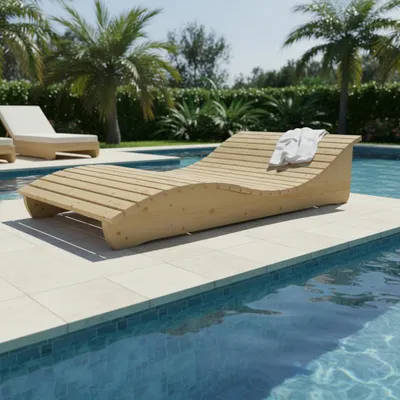 Produktbild von Holzliege Wellenliege Waldsofa Relaxliege Gartenliege "Relax-Gertl"  (Fichte) 1-teilig Liegebreite 120cm Himmelsliege