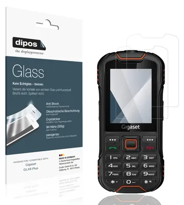 Produktbild von 2x Schutzfolie für Gigaset GLX8 Plus - Anti-Shock 9H Folie dipos Glass Kunststoffglas
