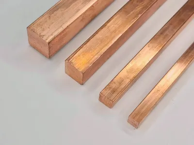Produktbild von Kupfer Cu99,9 CW004A (Cu-ETP) Vierkantstangen, Maße: 30x30 mm, Länge: 1500 mm