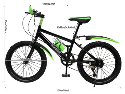 Produktbild von Kinderfahrrad - Mountainbike - 51 cm Räder - 7 Gänge - Doppelte Scheibenbremse - Federung vorne & hinten - Verstellbarer Sattel 63–76 cm - Mit Trinkflasche & Tasche - Grün