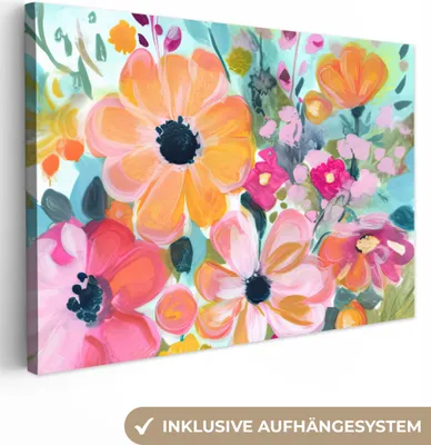 Obrázok produktu pre OneMillionCanvasses® - Obrazy na plátne - 140x90 cm, Kvety - Maľba - Príroda - Botanická, Nástenná umelecká tlač Nástenná dekorácia - Fotografia na plátne - Maľba na drevenom ráme