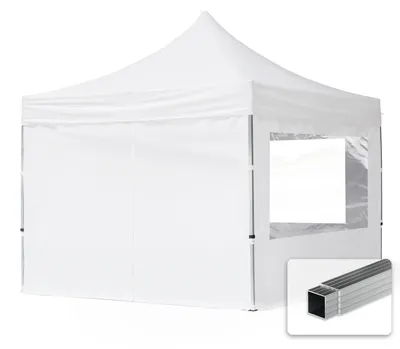 Image de TOOLPORT 3x3 m Tonnelle pliante Alu, PES 700, côtés panoramiques, blanc