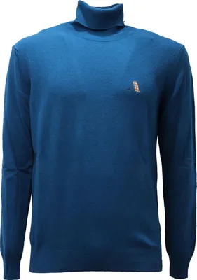 Productafbeelding van 7028AE heren trui AQUASCUTUM, blauw, viscose/wol, coltrui