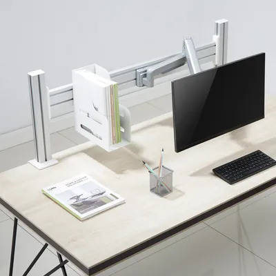 Image de INLINE Slatwall - Composant de montage (bras articulé) - pour écran LCD - acier - blanc - Taille d'écran : 43.2-81.3 cm (17"-32")