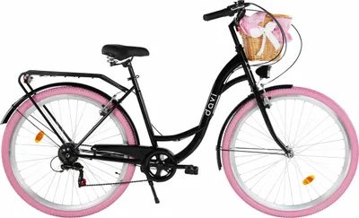 Produktbild von Damenfahrrad Davi Emma 28", 7 Gänge, 160-185 cm, Schwarz/Rosa