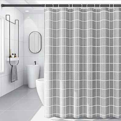 Immagine prodotto di Tenda da doccia idrorepellente, antimuffa e antibatterica, 100% poliestere, 180 x 200 cm, grigia