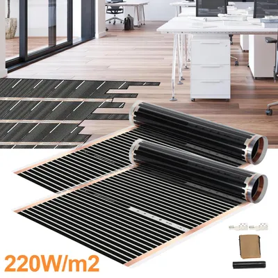 Produktbild von Eikuavons Heizfolie Infrarot Fußbodenheizung 220 W/m² 220 V, 50 cm x 4 m, 2 m², zuschneidbar