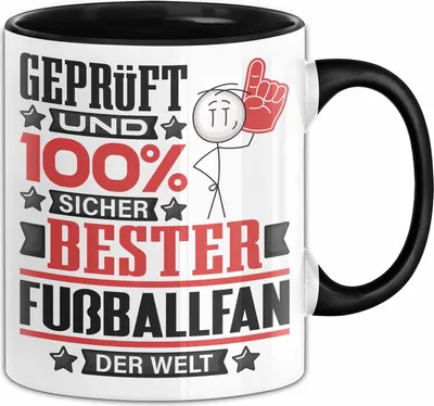 Produktbild von Fußballfan Geschenk Lustiger Spruch für Fußballfan Geschenkidee Bester Fußballfan Der Welt (Schwarz)