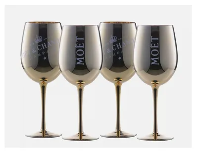 Produktbild von Kieliszki do szampana wina MOET CHANDON 4 szt zestaw złote