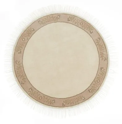 Handgeknüpfter Wollteppich Gala, 150 cm, rund, creme