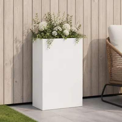 Produktbild von Maison Exclusive - Garten-Pflanzgefäß Weiß 40 x 20 x 75 cm Kaltgewalzter Stahl