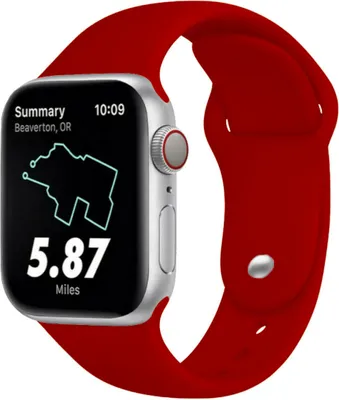Produktbild von Armband für Apple Watch Series 8 7 6 5 4 3 2 1 SE - Silikon Ersatzarmband Premium Band - Rot - 38mm 40mm 41mm