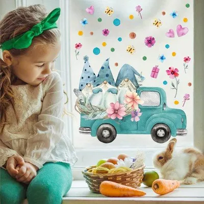 Obrázok produktu pre Samolepiace nálepky s motívom jarných kvetov na výzdobu detskej izby