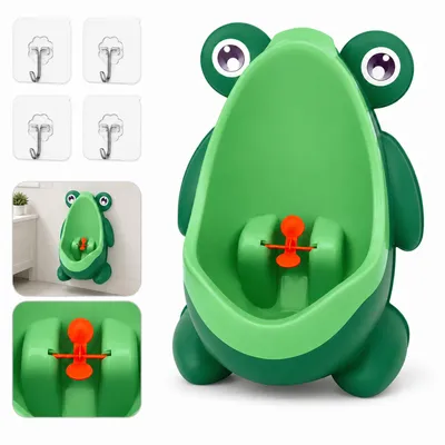 Produktbild von Niedliches Frosch-Urinal für Jungen,Kinder-Toilettentrainer mit lustigem Zielrad zur Treffsicherheit,ideal für die Toilettengewöhnung von Kleinkindern