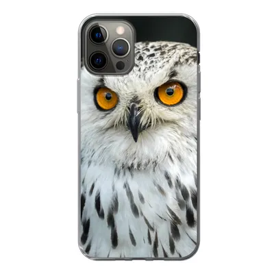 Produktbild von MuchoWow® Handyhülle Schutzhülle Hülle für iPhone 13 Pro Eine braune Eule mit orangefarbenen Augen Silikon Softcase Handy Hülle - Handy-Tasche