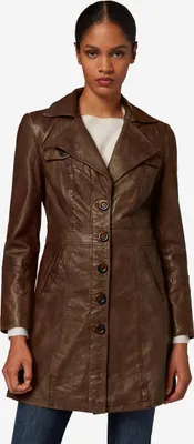 Image de Manteau en cuir pour femme Ricano LUCY Nappa - Marron / 3XL
